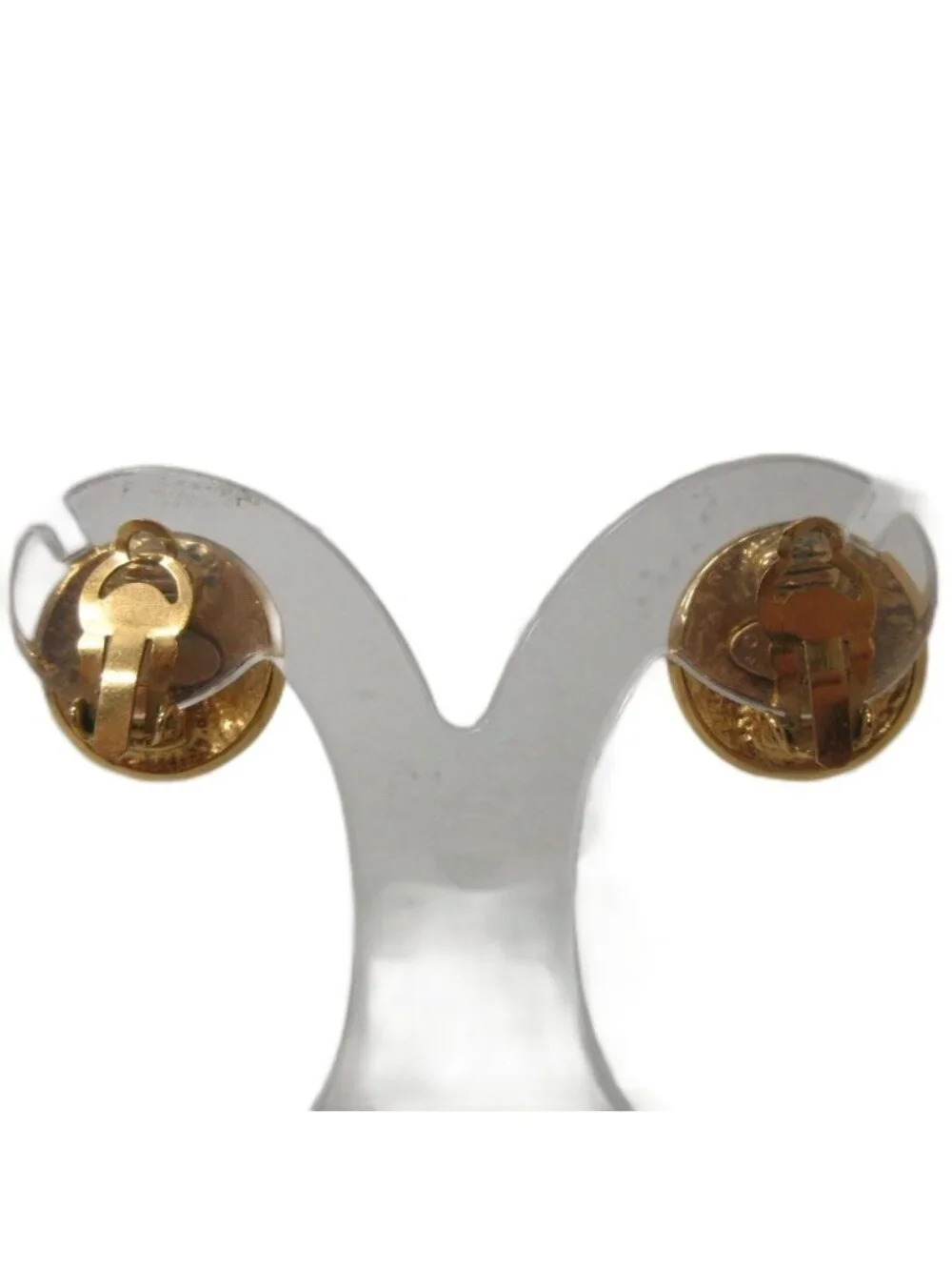 Chanel 94P Vintage CC Logo Earrings Gold Colored